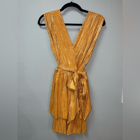 NWT Sabina Musayev $235 - Alma Dress Mandarin color - mini dress - MEDIUM - Picture 2 of 10